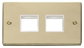 VPBR404WH  Deco Victorian 2 Gang Plate 2 x 2 Aperture